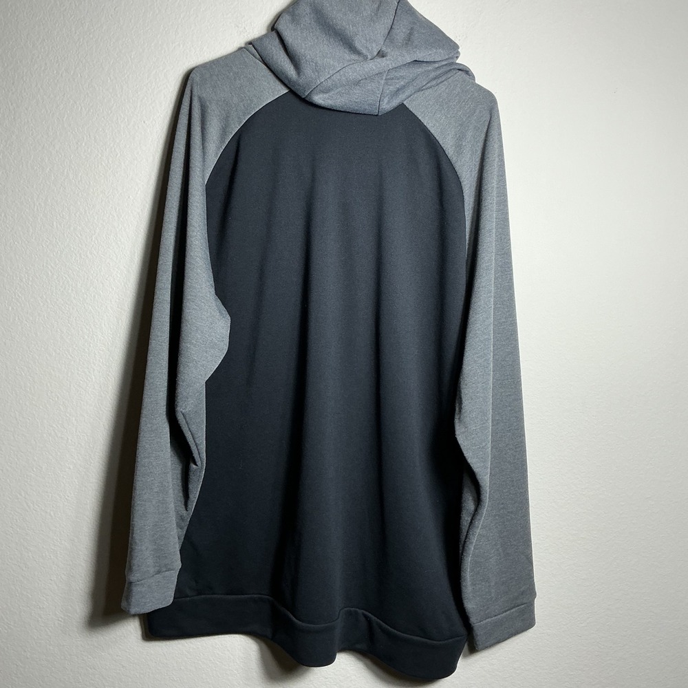 Nike Full Zip Hoodie Mens XXL Black Grey Dri-FIT Raglan Training Jacket Hood - Picture 3 of 8